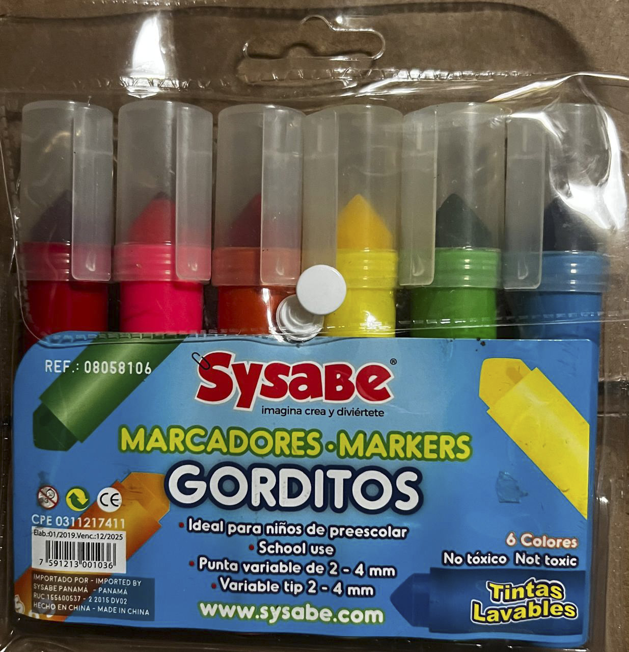 MARCADOR GORDITO 6 COL. SYSABE