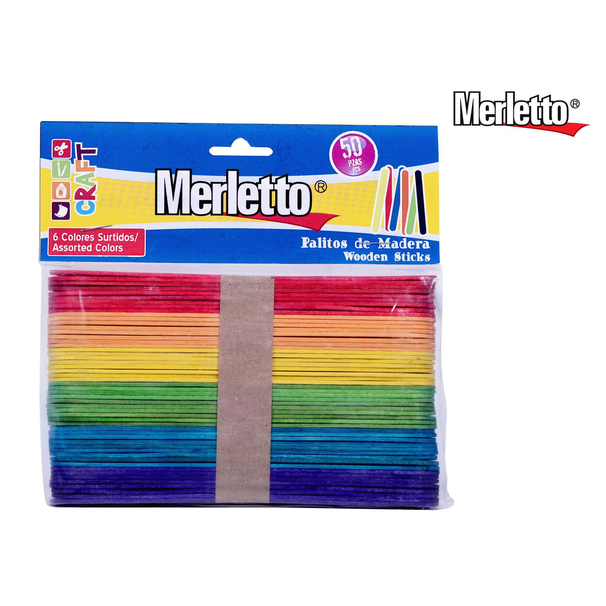 PALETAS D/MADERA COLORES JUMBO 50PZ MTO