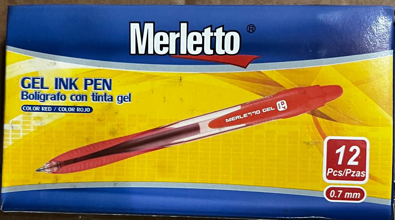 PLUMA GEL 12PC ROJO MTO
