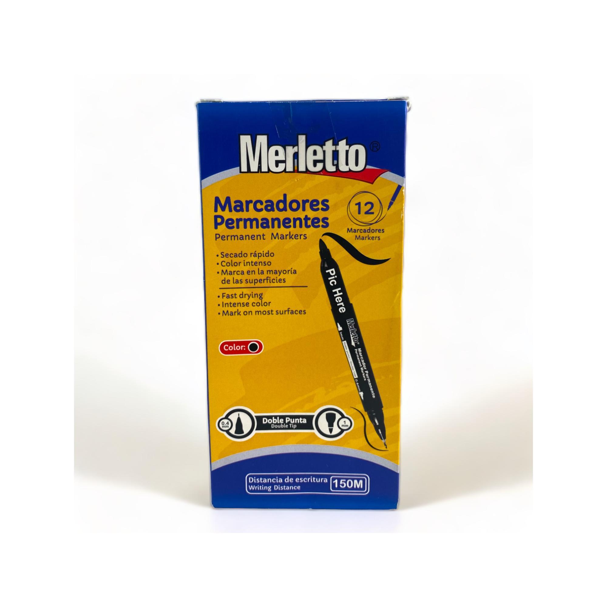 MARCADOR PERMANENTE DOBLE PUNTA0.4 MM