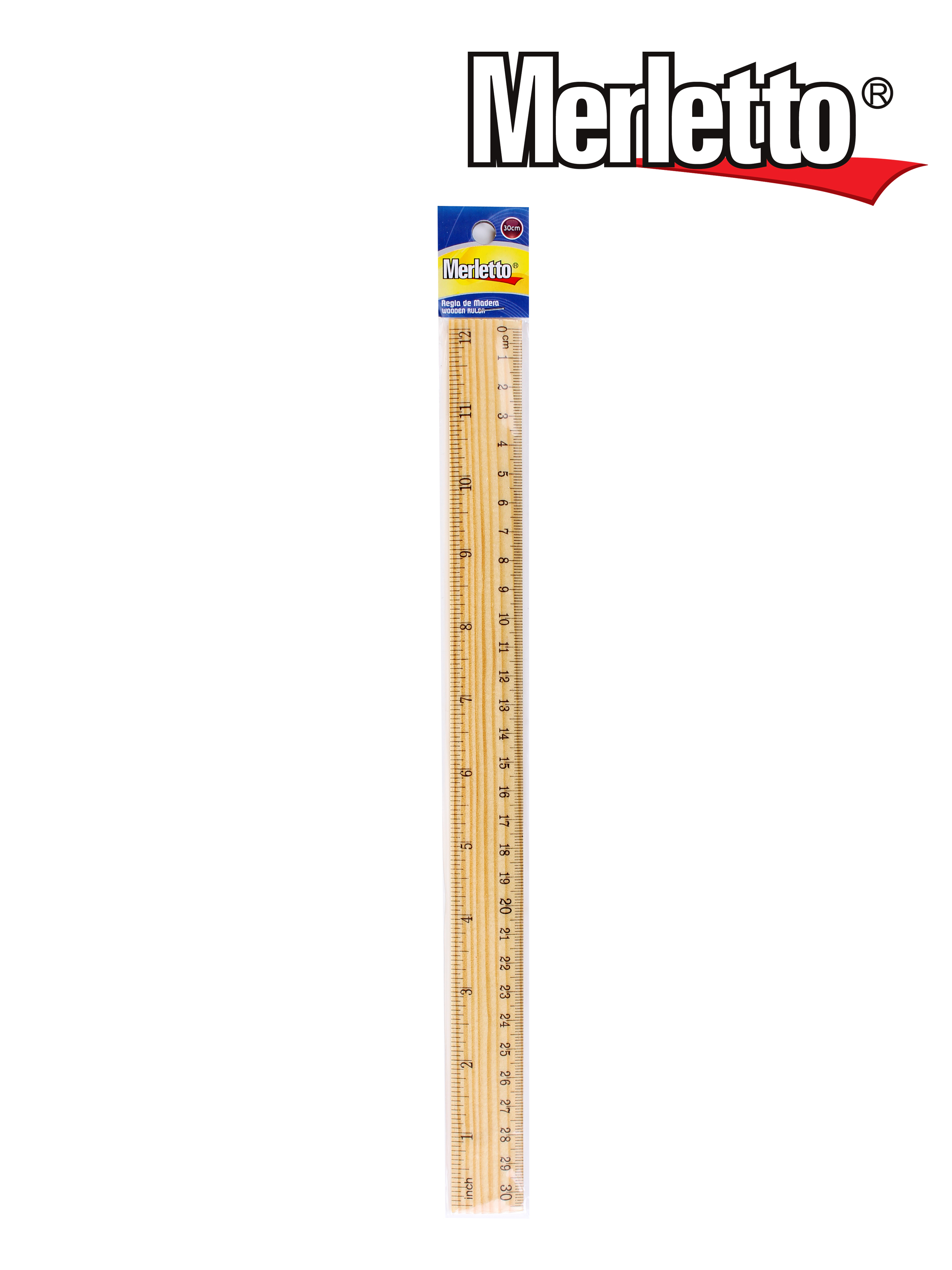 REGLA MADERA 30CM 1PC MTO
