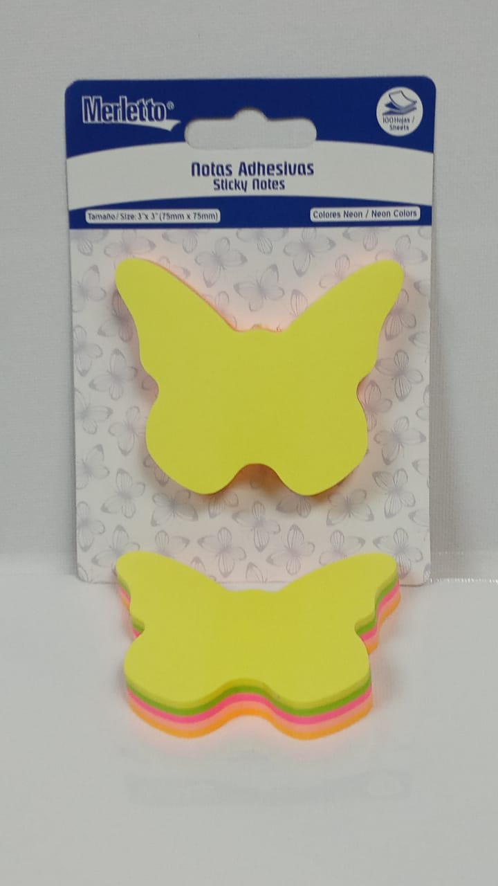 NOTAS ADHESIVAS MARIPOSA 100H MTO