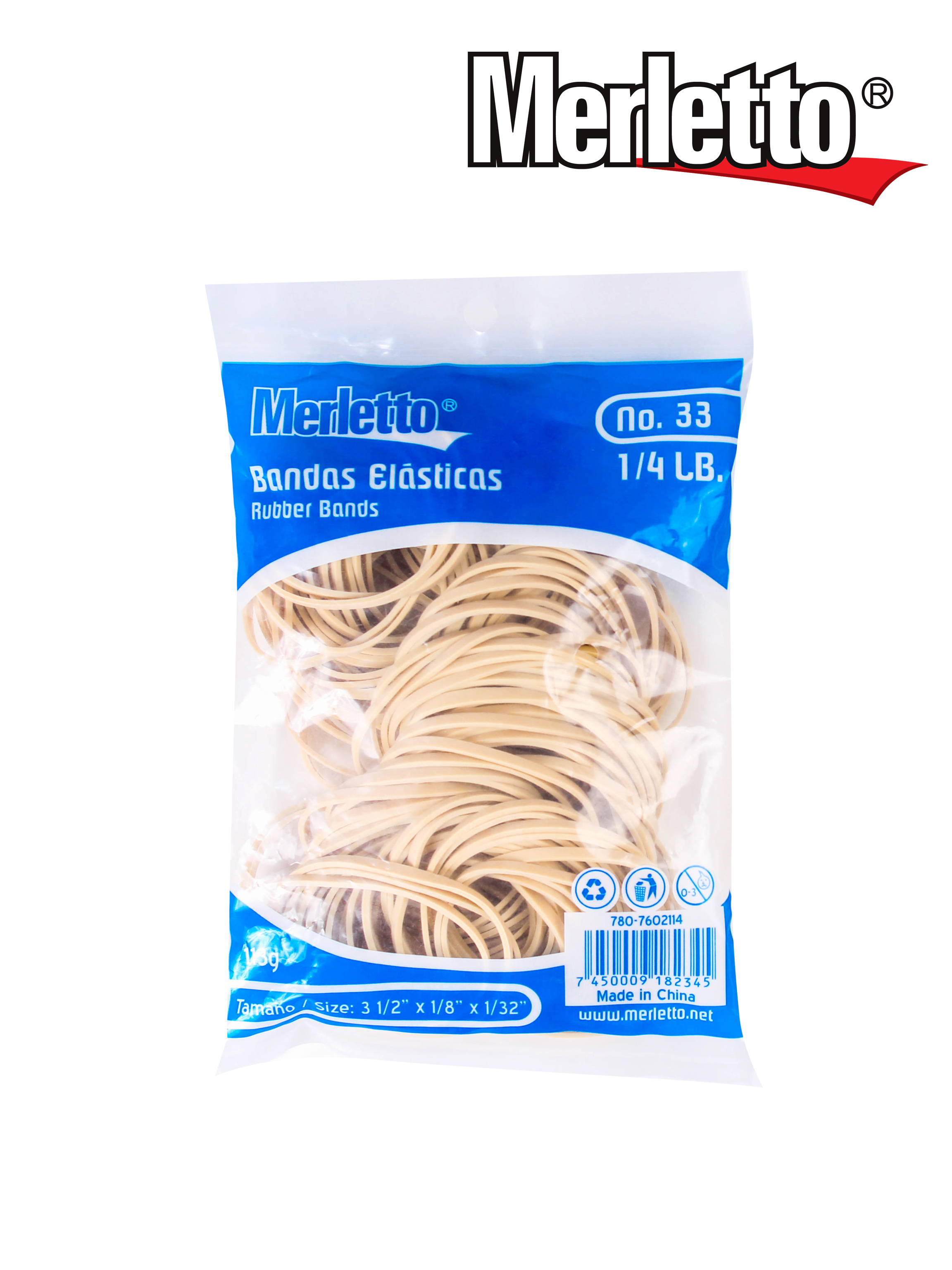 BANDAS DE HULE #33 1/4 LB. 113g. MTO