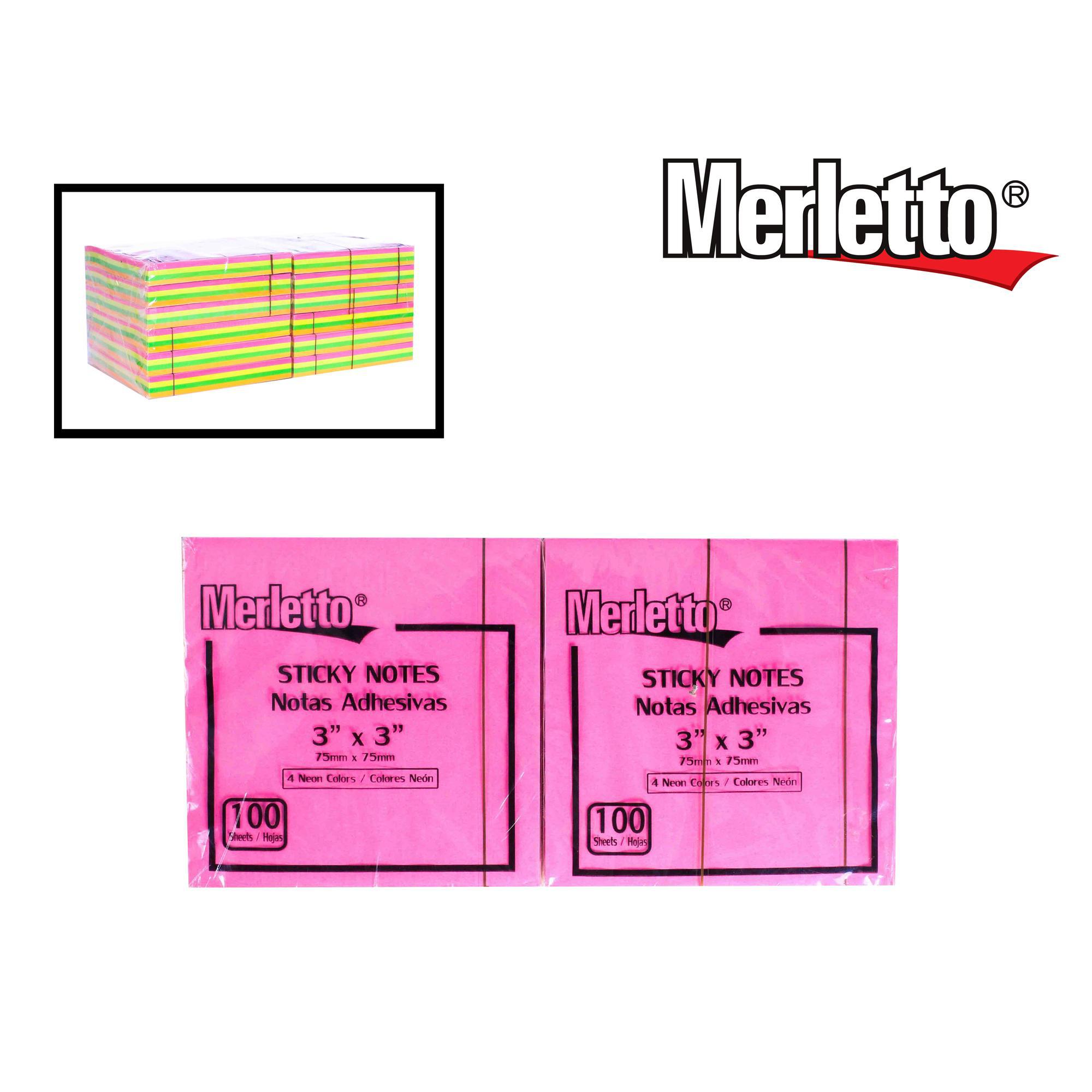 NOTAS ADHESIVAS 3X3'' 4COL 100H MTO