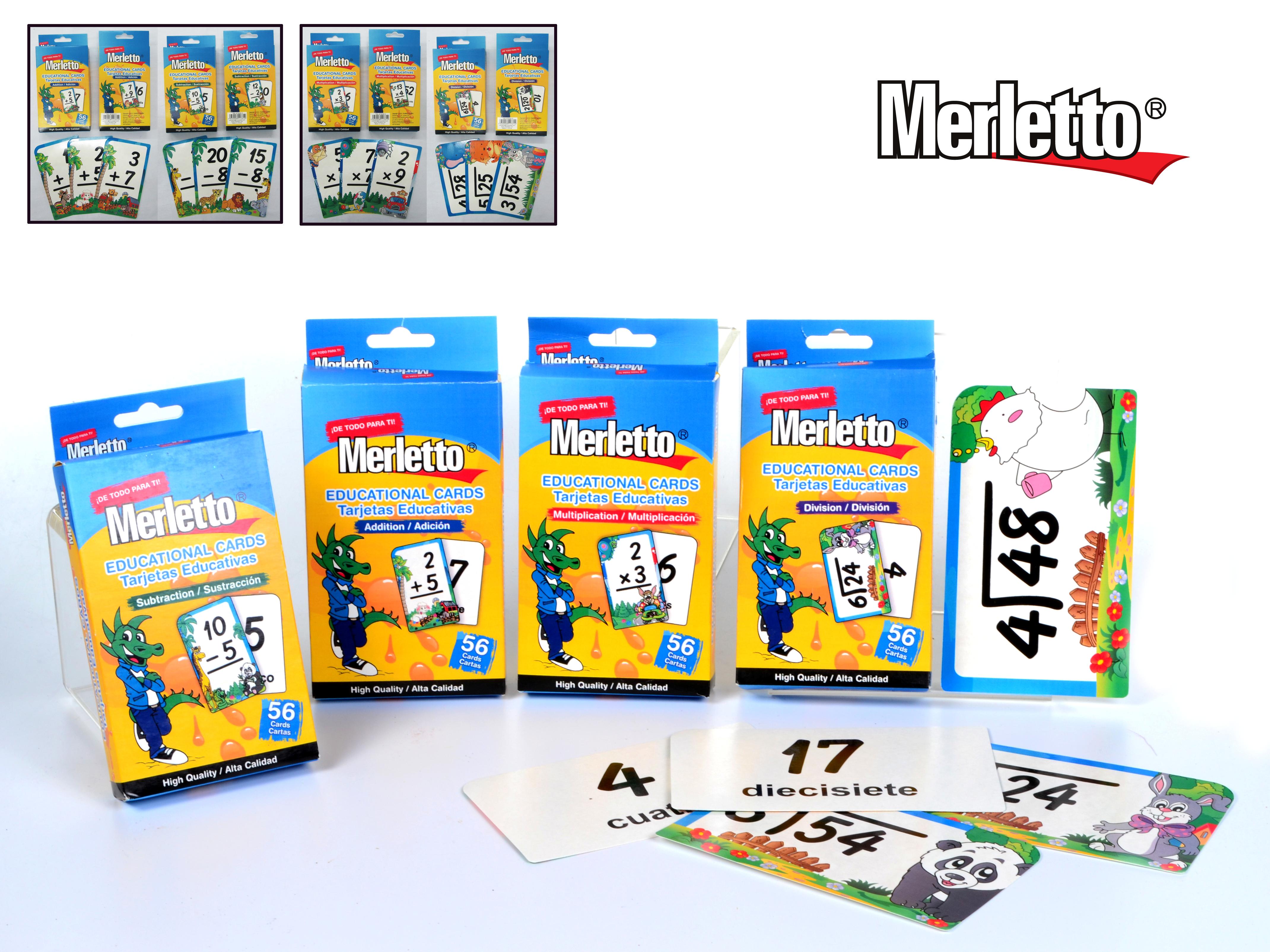 TARJETAS EDUCATIVAS (+ - X / )56 PC MTO